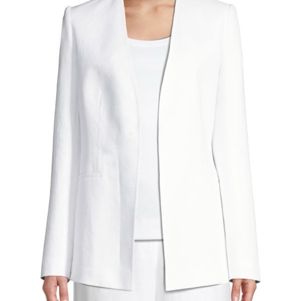 Lafayette 148 New York White Tailored Blazer linen